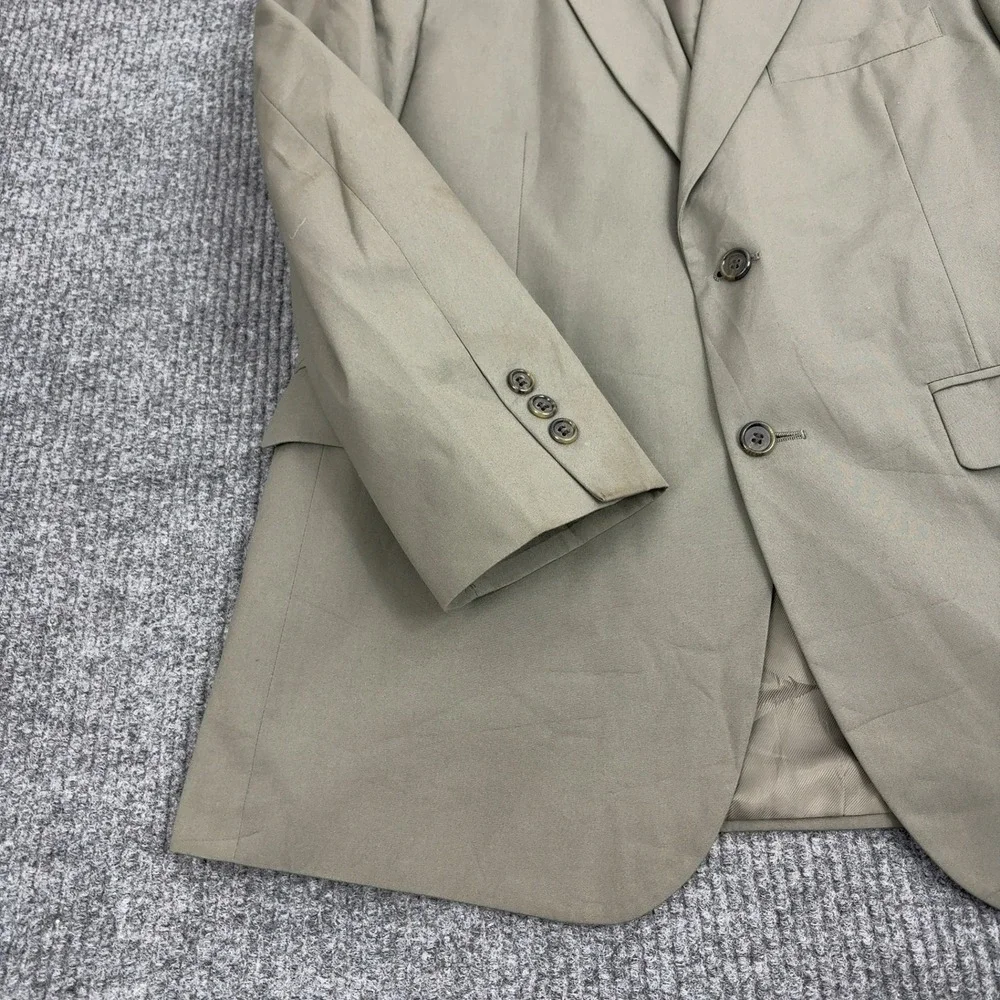 Brooks Brothers‎ Blazer Mens Olive Green Cotton Blend Two Button Professional